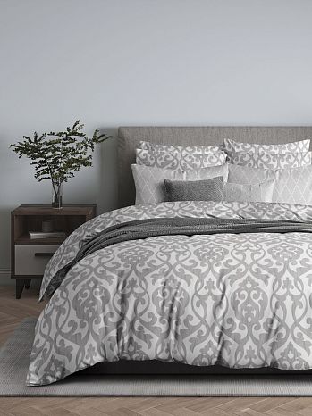 Постельное белье Arabesque lunar, бязь, орнамент, серый
