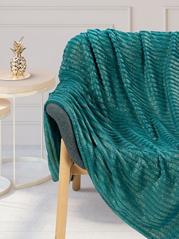 Плед Emerald, полосы, изумруд