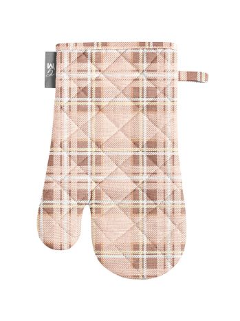 Варежка-прихватка Pink check, комби, бежевый