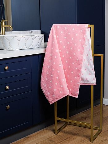 Полотенце махровое Doris pink, горох, розовый