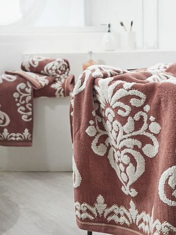Полотенце махровое Virginia, узоры, коричневый