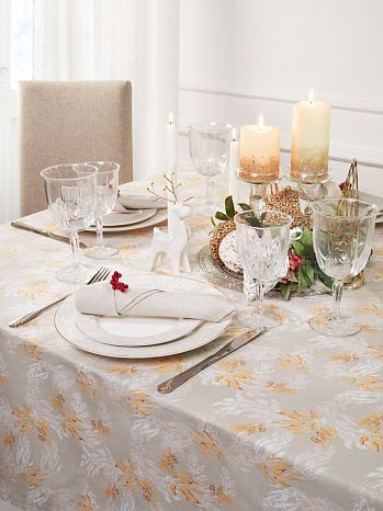 Скатерть Ashberry, веточки, бежевый