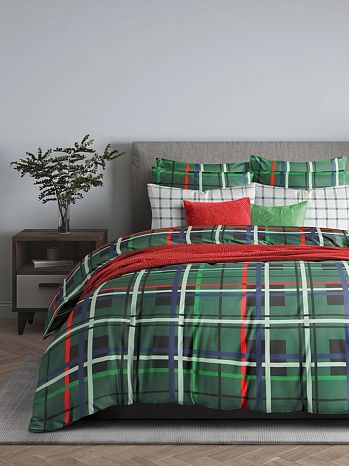 Постельное белье Jungle, бязь, клетка, зеленый