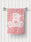 Полотенце махровое Teddy, мишка, розовый