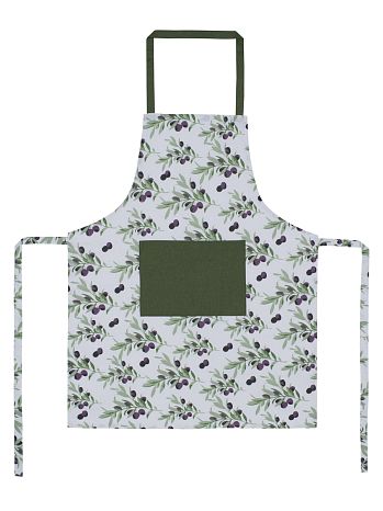 Фартук Black olives, веточки, зеленый